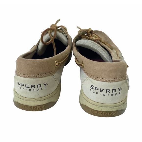 Sperry Tan Leather Sparkly Boat Shoes - Picture 6 of 11